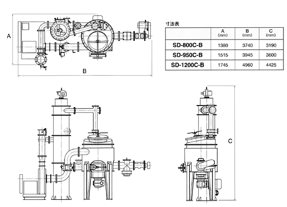 SD-800C-B, SD-950C-B, SD-1200C-B Drawing