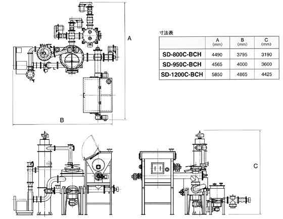 SD-800C-BC, SD-950C-BC, SD-1200C-BC Drawing